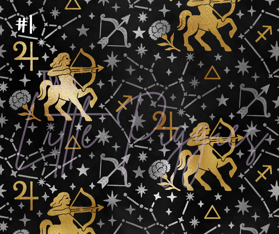 Printed Vinyl - Sagittarius - Black and Gold