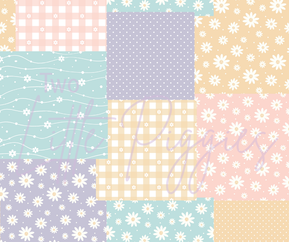 Printed Vinyl - Pastel Patchwork