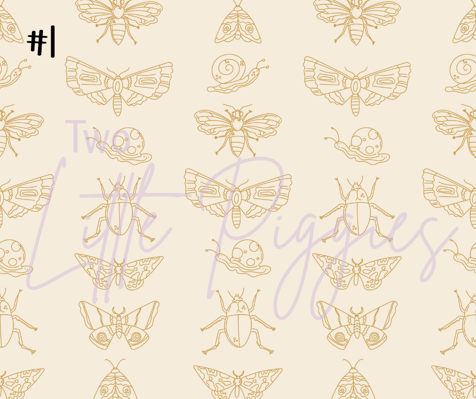 Printed Vinyl - Checkers - Earthy Insects