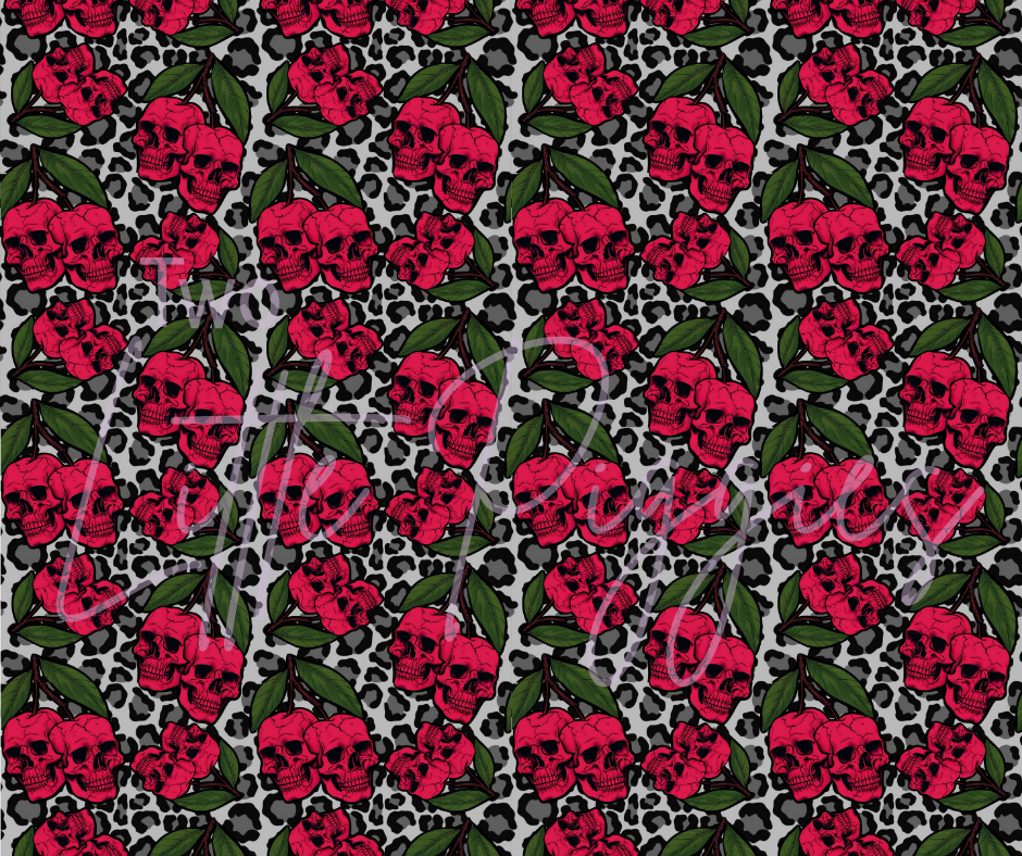 Printed Vinyl - Cherry Skulls