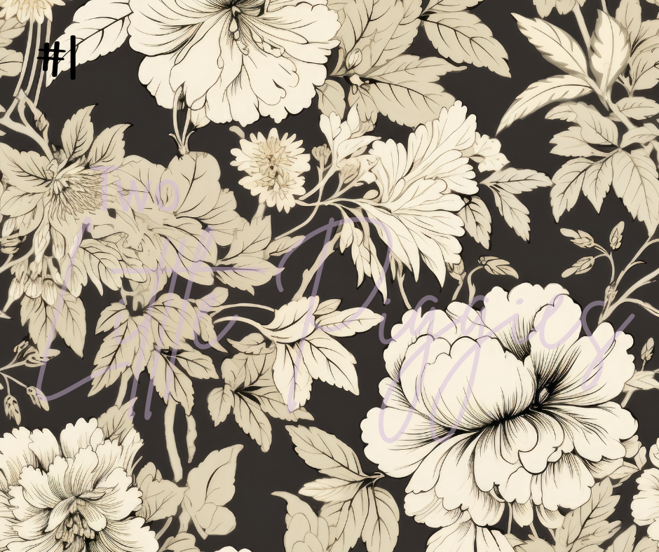 Printed Vinyl - Toile Floral