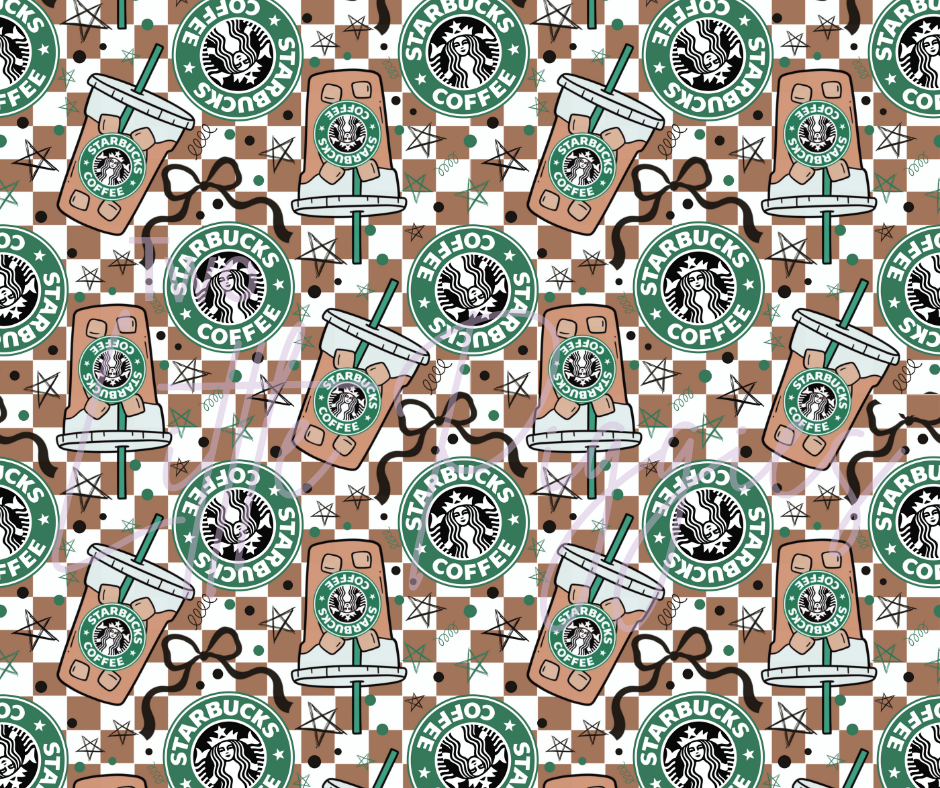 Printed Vinyl - Starbucks Checkered