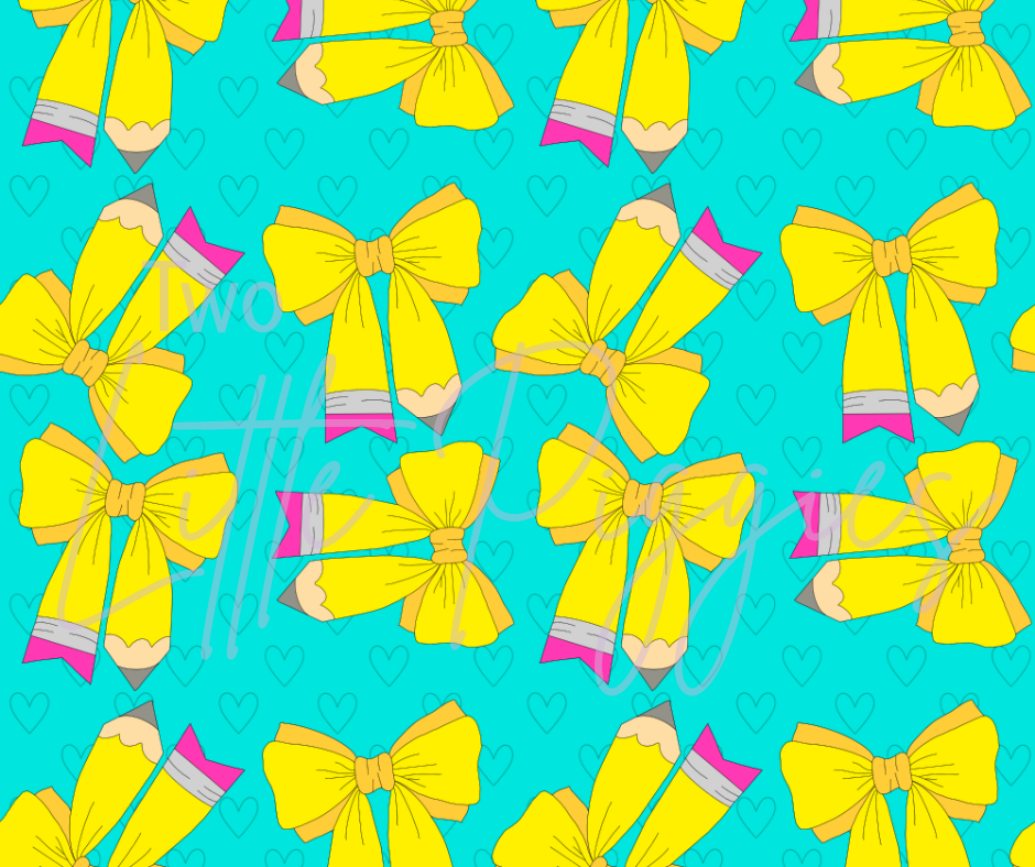 Printed Vinyl - Back to School - Pencil Bows