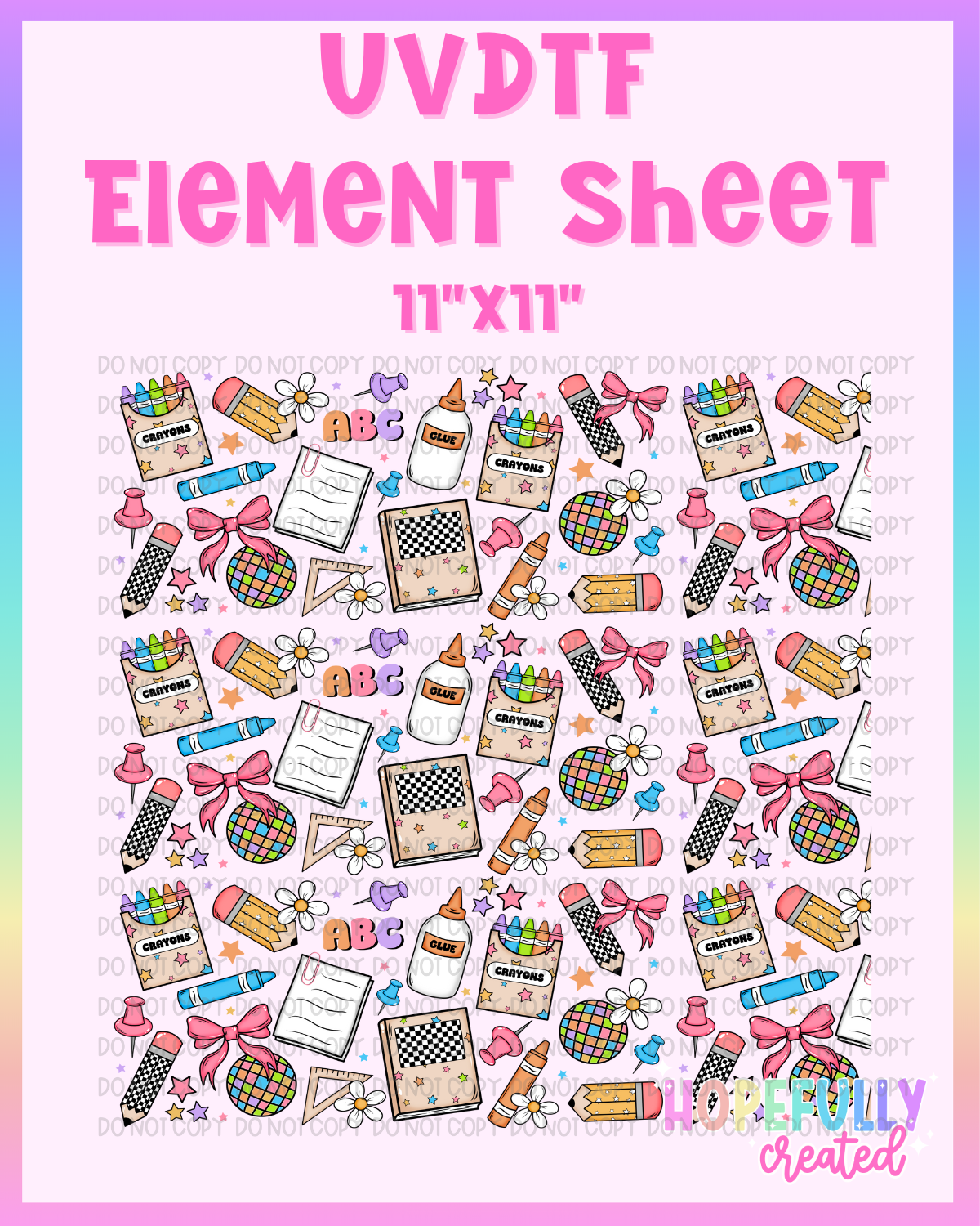 Supplies UVDTF Element Sheet