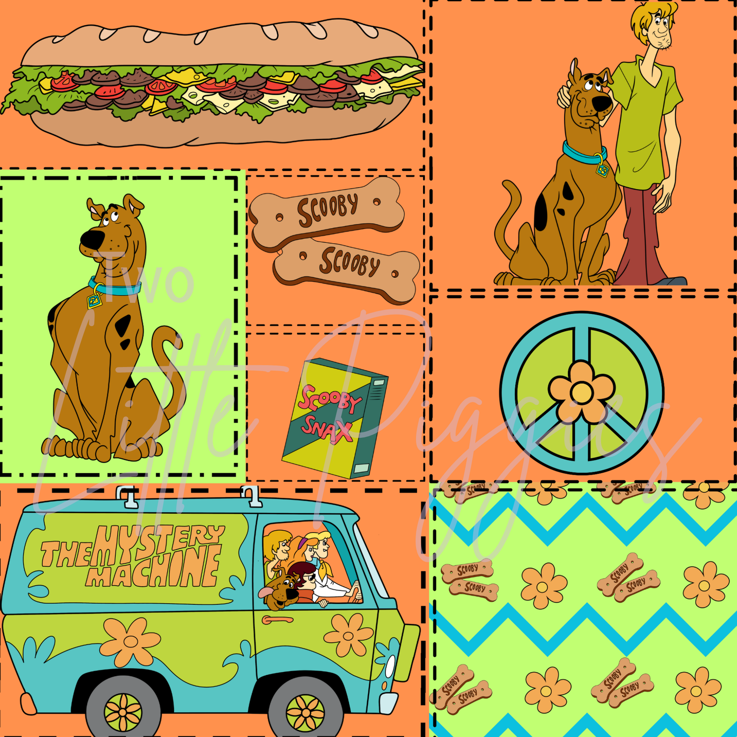 Printed Vinyl - Patchwork - Scooby-Do