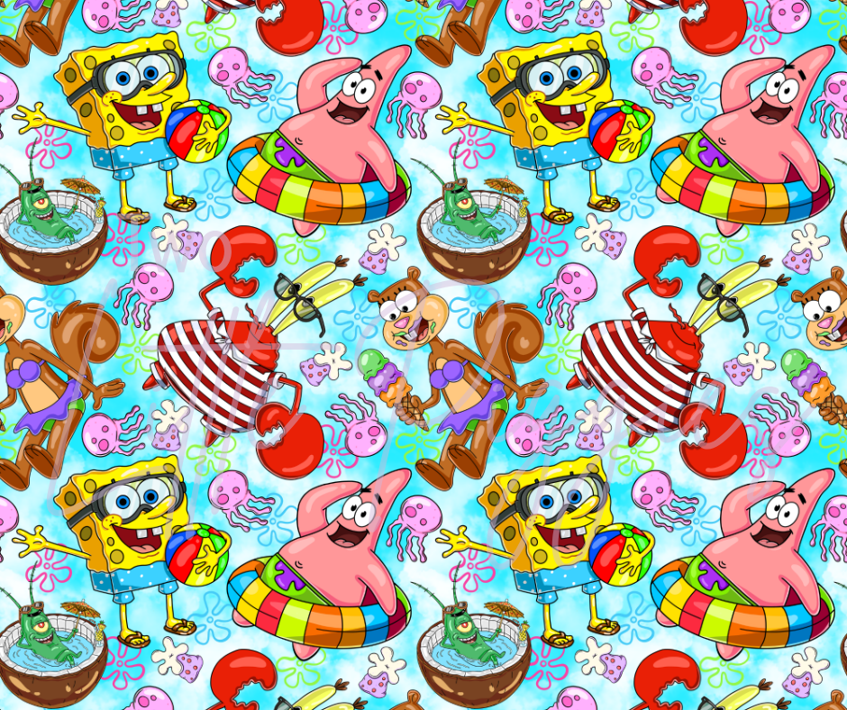Printed Vinyl - Sponge Bob Summer