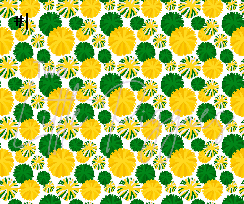 Printed Vinyl - Cheer - Green and Yellow