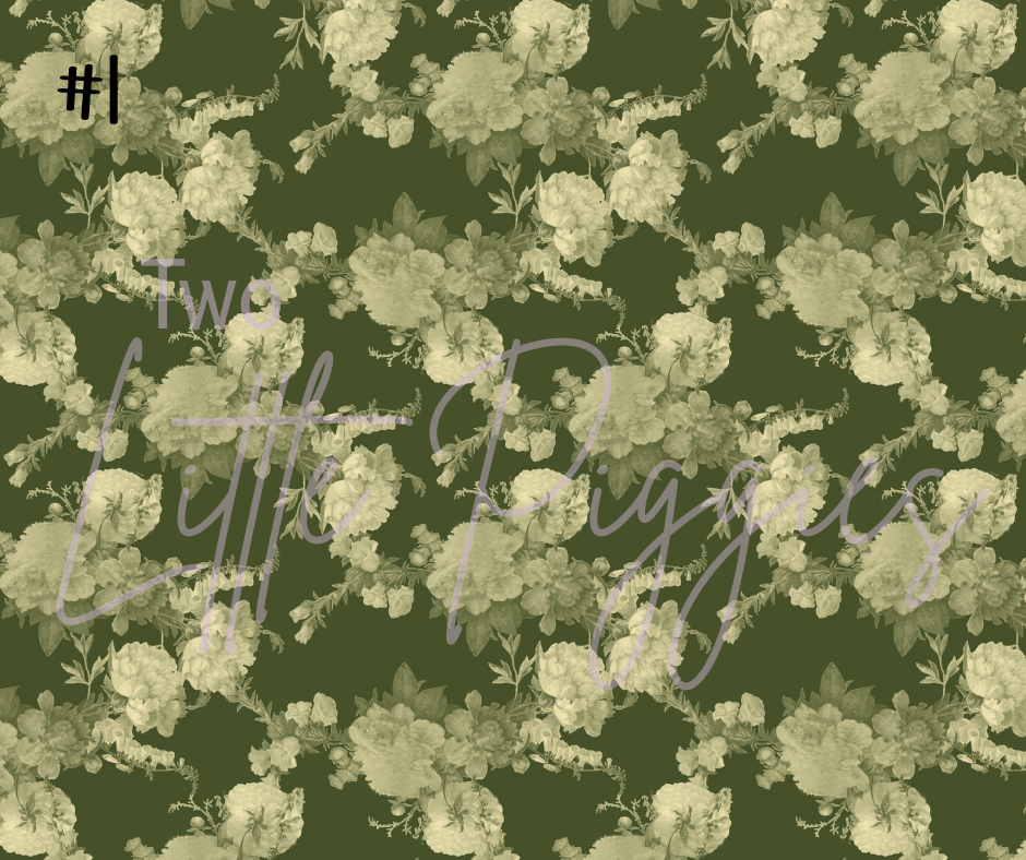 Printed Vinyl - Antique Christmas Flowers