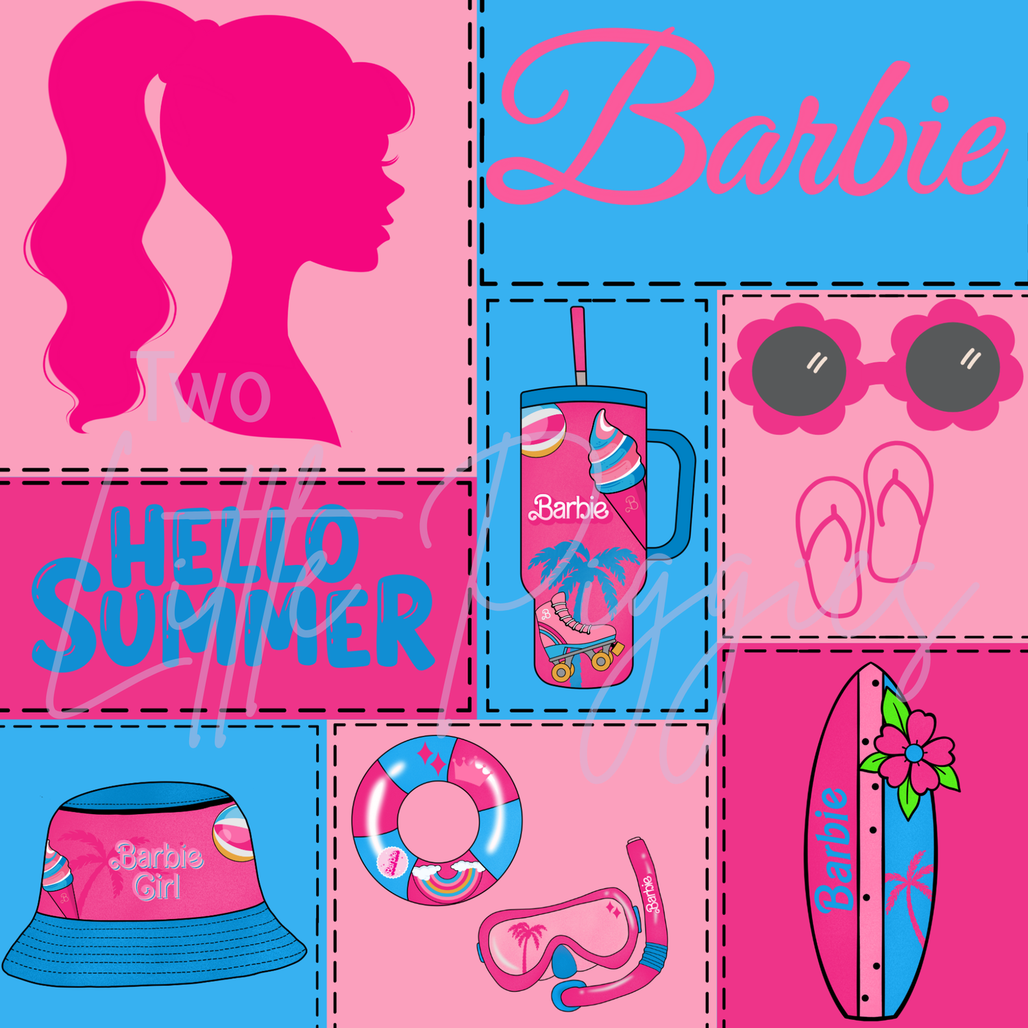 Printed Vinyl - Patchwork - Barbie