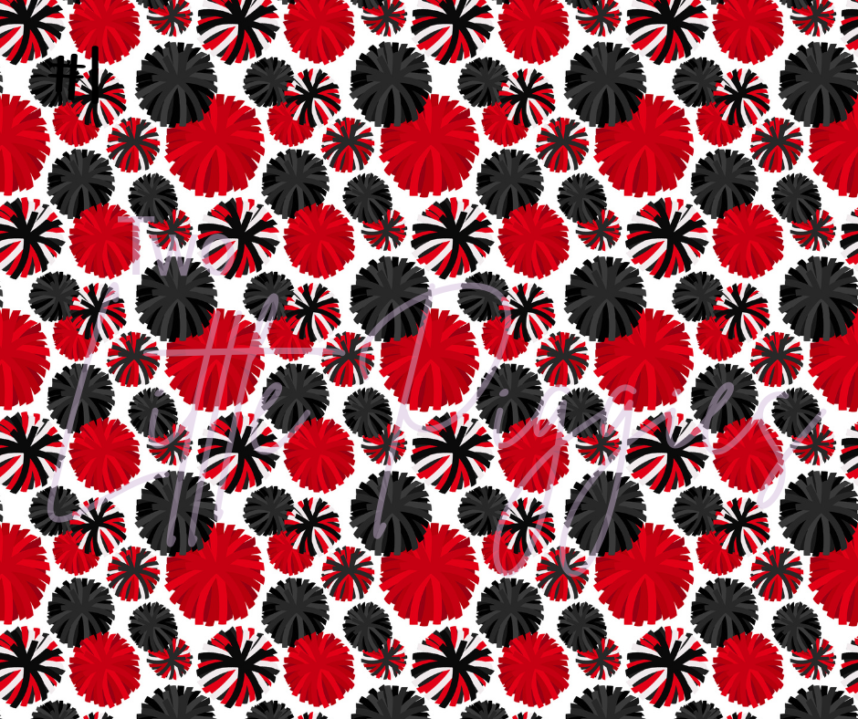 Printed Vinyl - Cheer - Red and Black