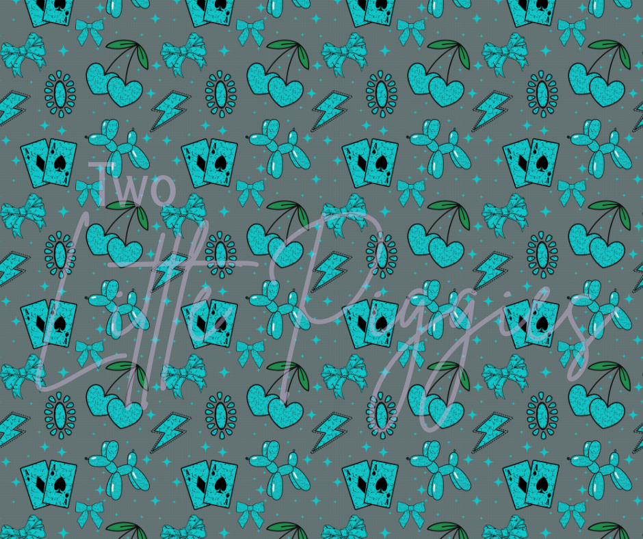 Printed Vinyl - Western Teal Crackle