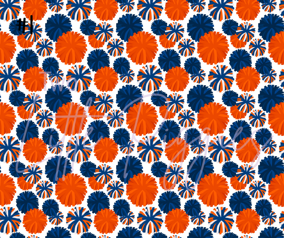 Printed Vinyl - Cheer - Navy and Orange