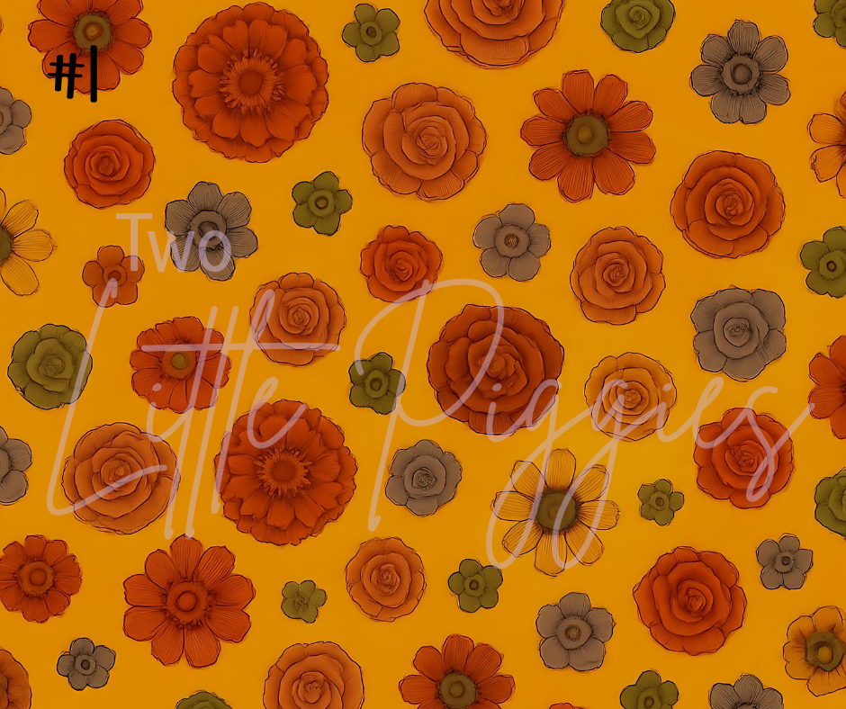 Printed Vinyl - Burgundy Fall Floral