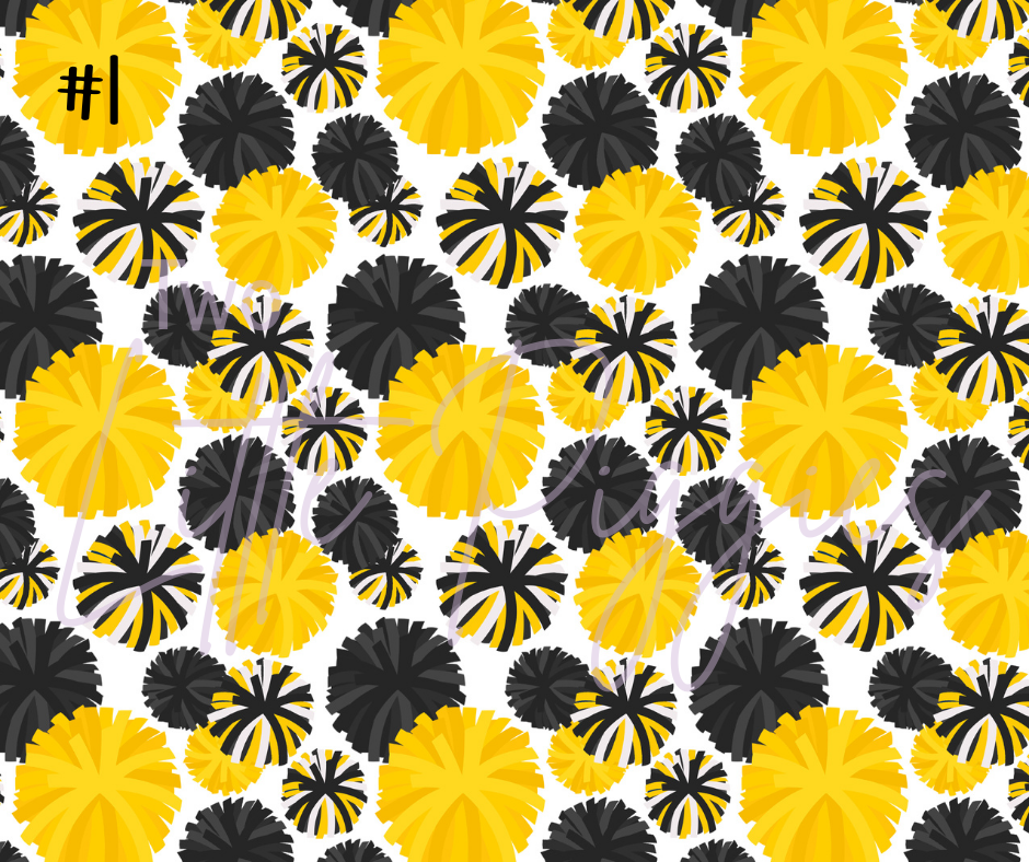 Printed Vinyl - Cheer - Yellow and Black