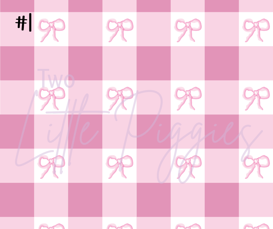 Printed Vinyl - Pastel Gingham Bows