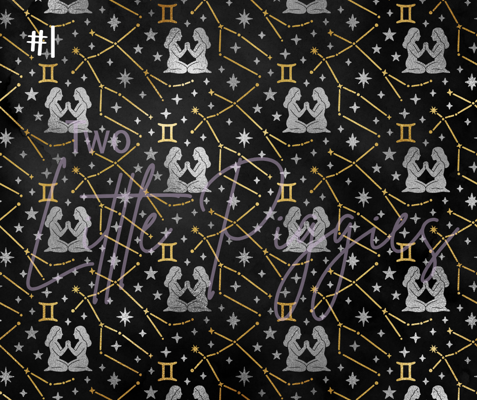 Printed Vinyl - Gemini - Black and Gold
