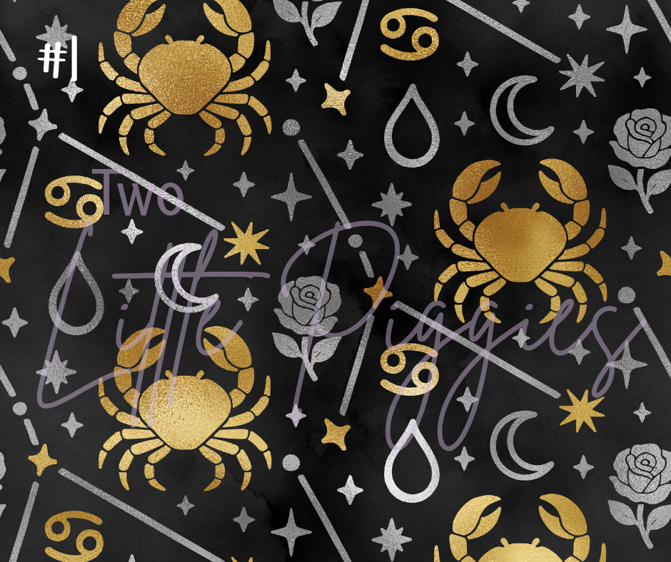 Printed Vinyl - Cancer - Black and Gold