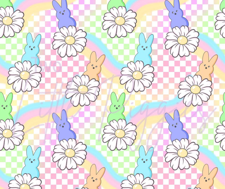 Printed Vinyl - Checkered Candy Bunny