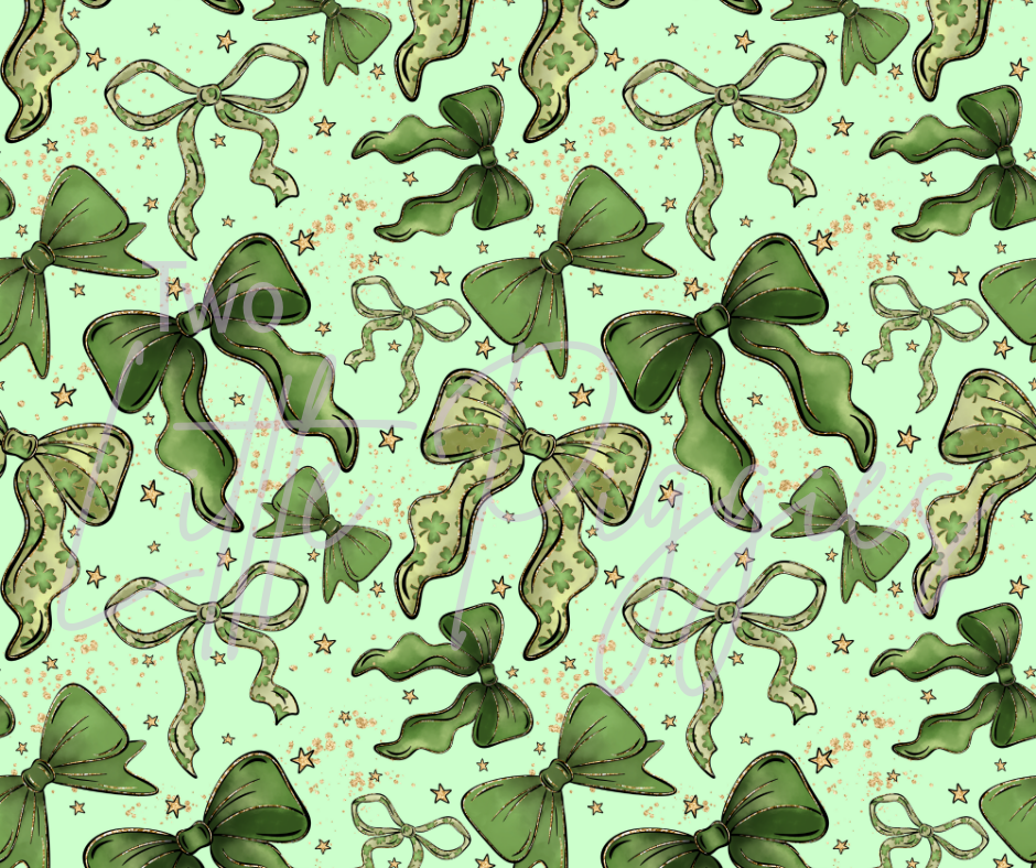Printed Vinyl - St. Patrick's - Clover Bows