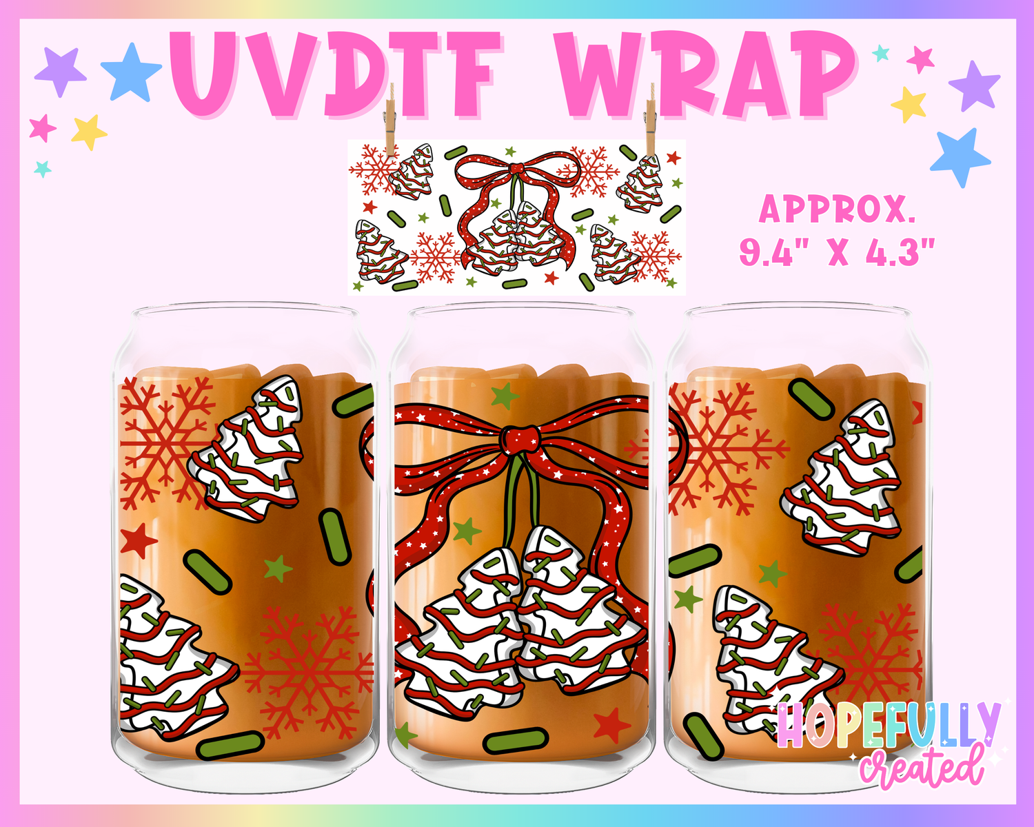 Tree Cakes UVDTF Glass Can Wrap