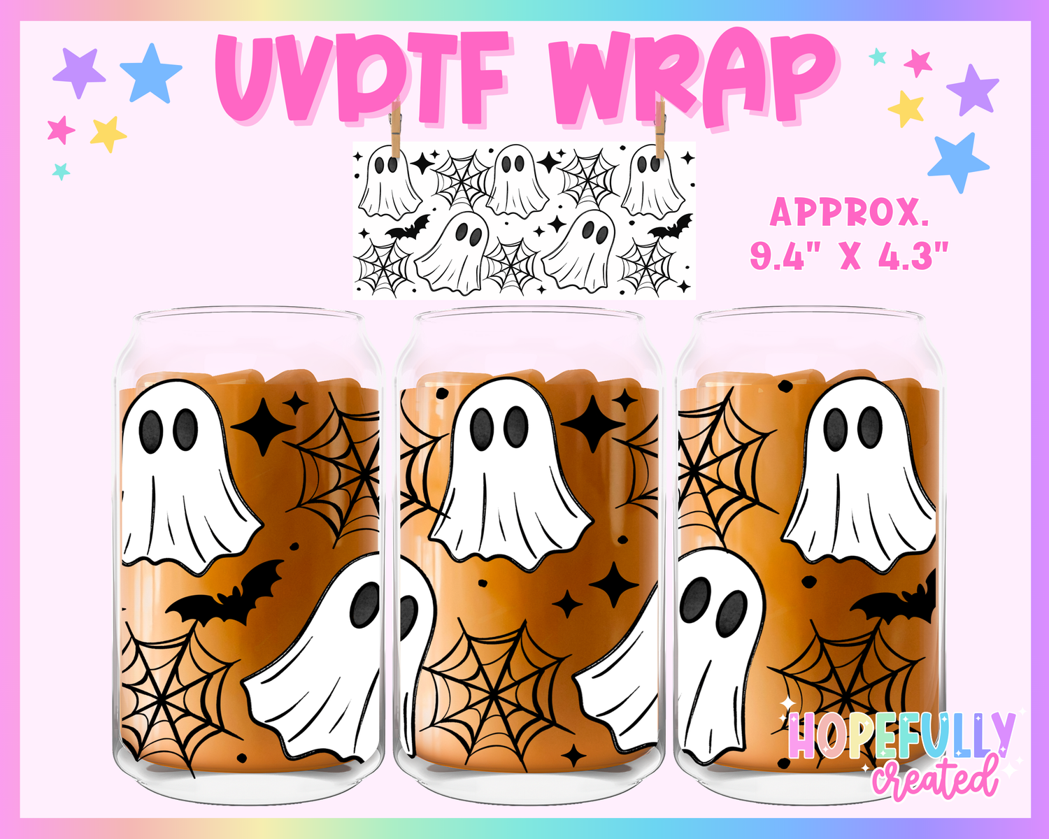 Ghost UVDTF Glass Can Wrap