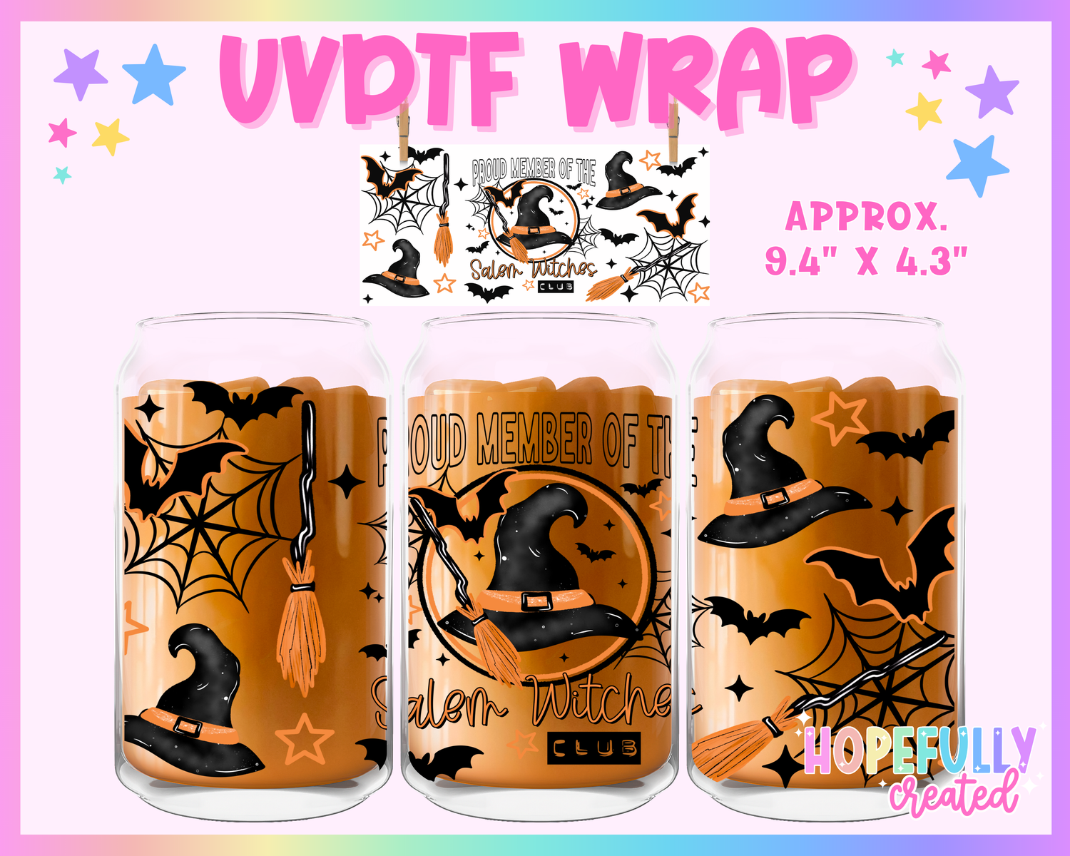 Salem Witch Club UVDTF Glass Can Wrap