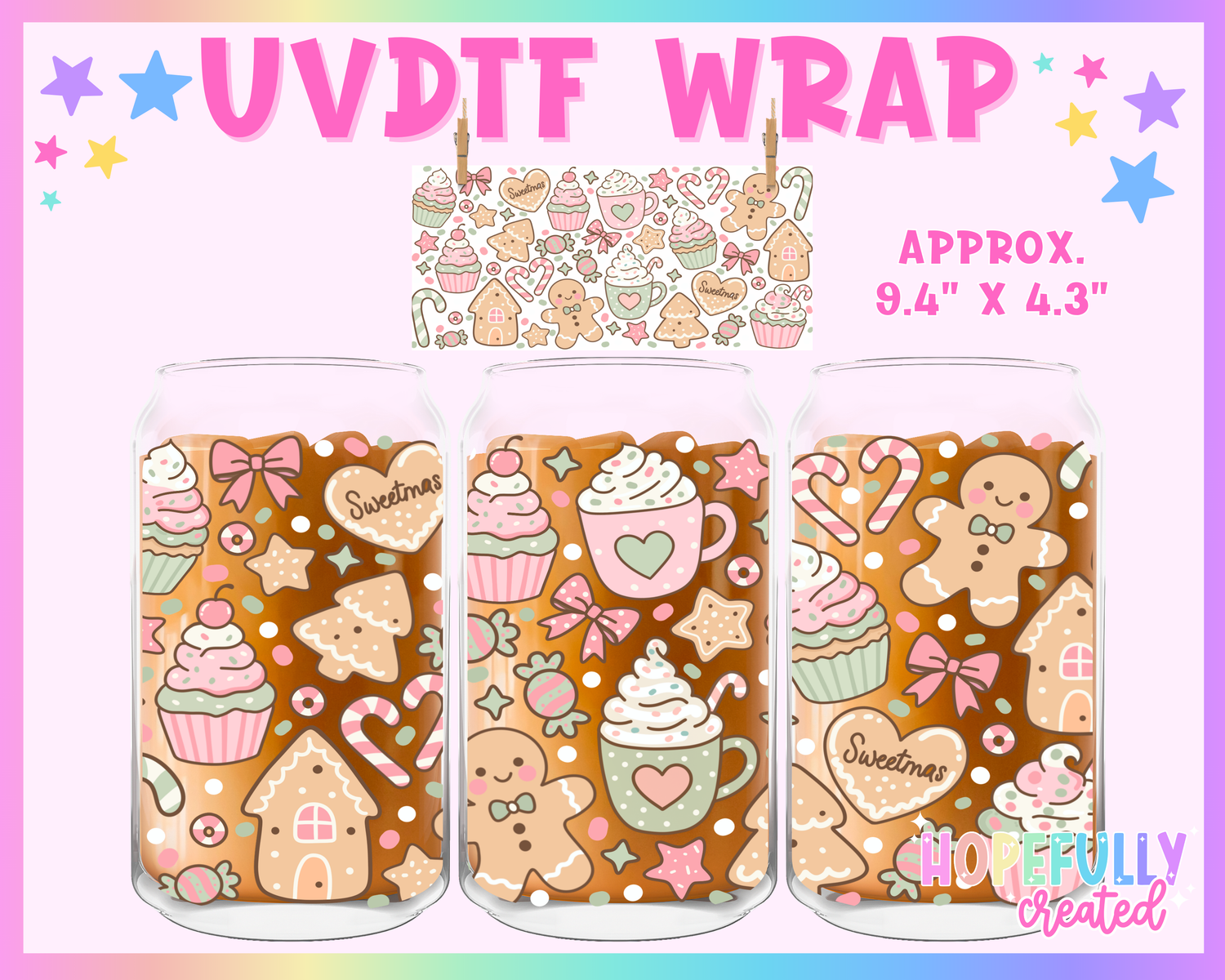 Gingerbread Cookies UVDTF Glass Can Wrap