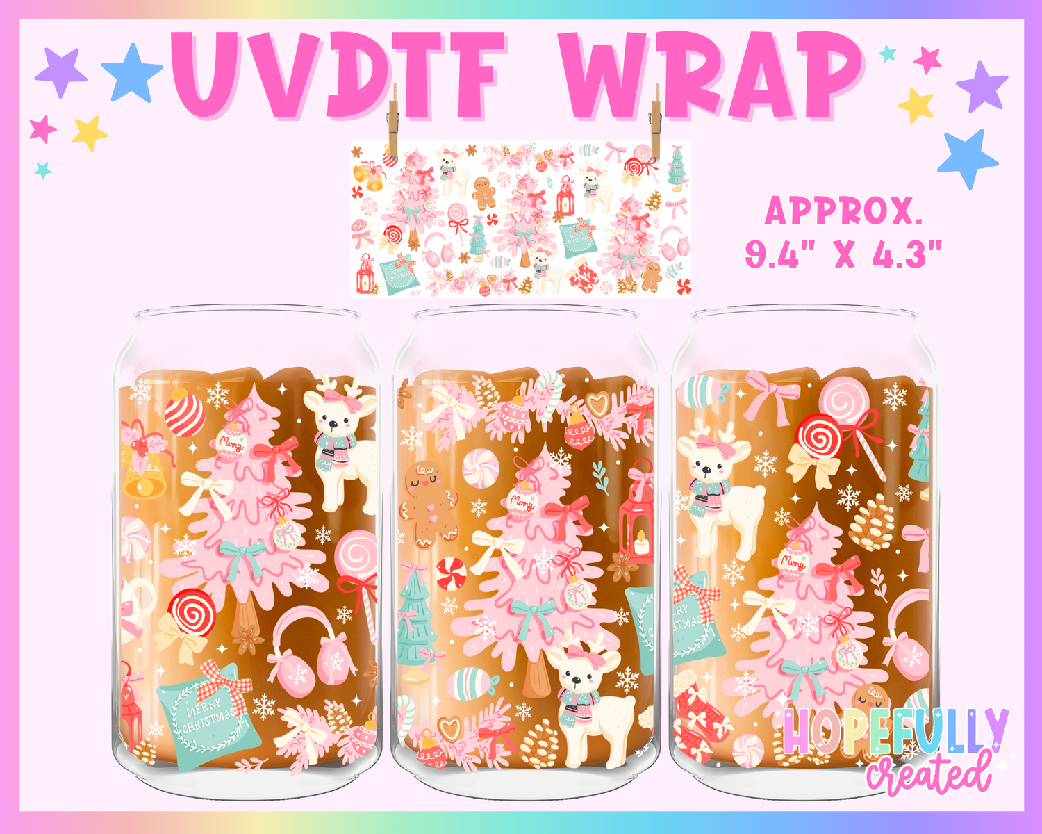 Christmas UVDTF Glass Can Wrap
