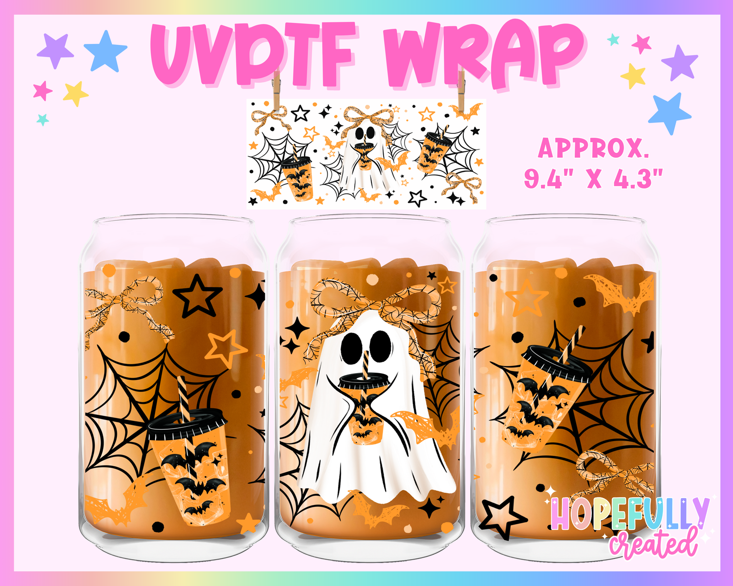 Ghosts Coffee UVDTF Glass Can Wrap