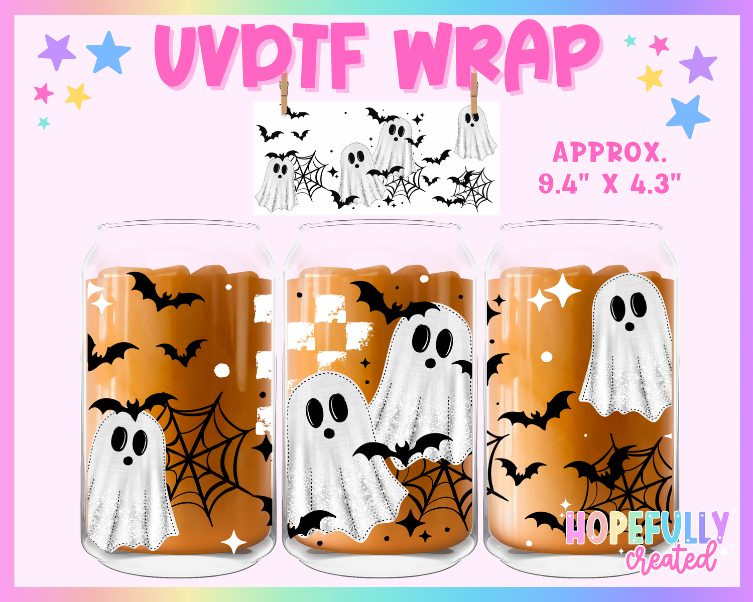 Ghosts UVDTF Glass Can Wrap