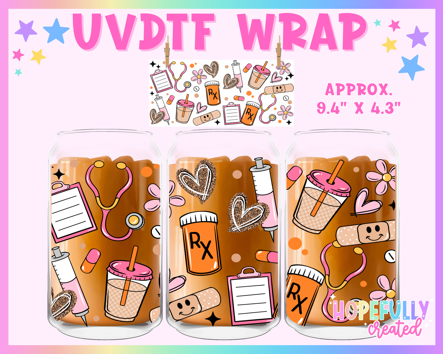 Medical UVDTF Glass Can Wrap