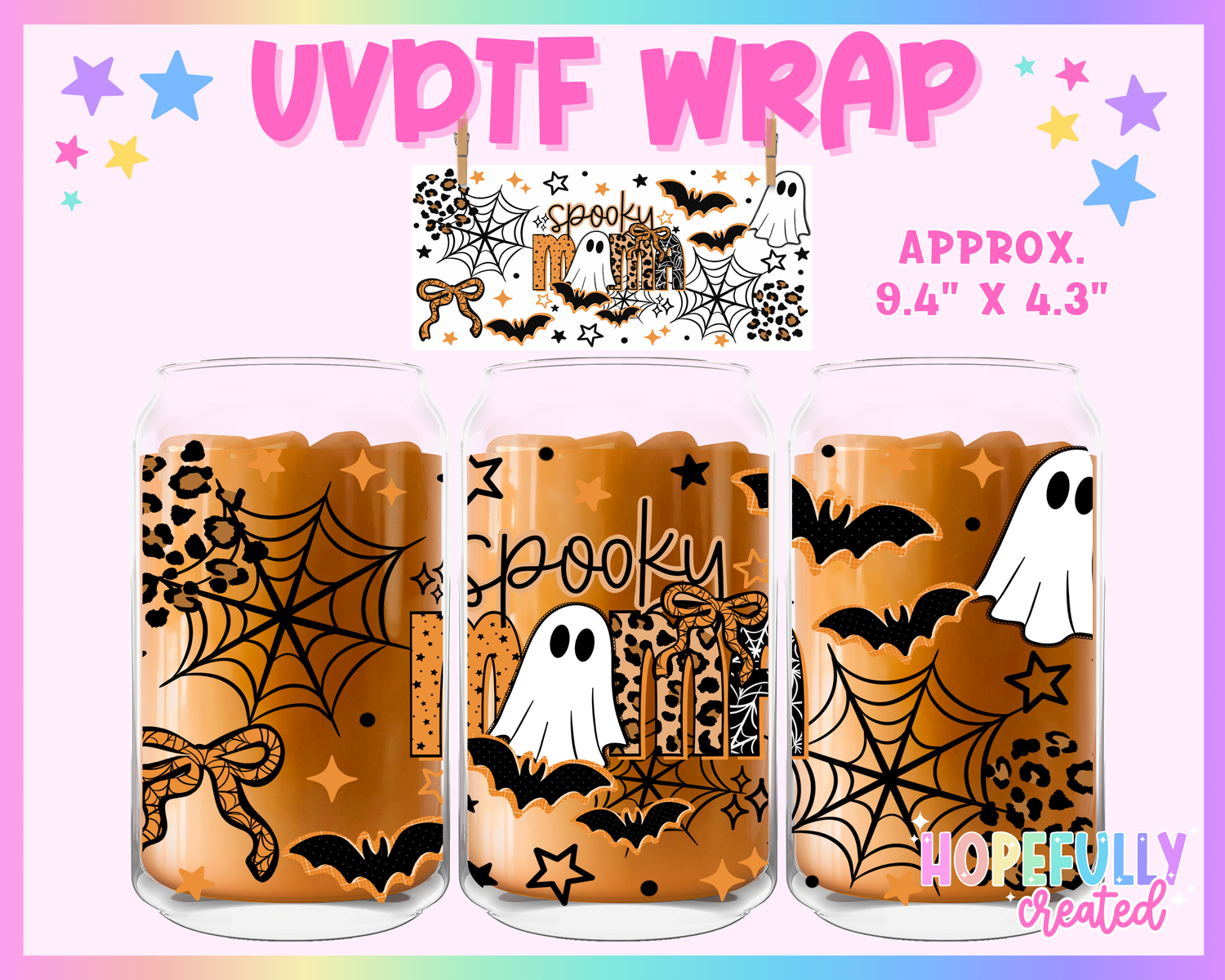 Spooky Mama UVDTF Glass Can Wrap