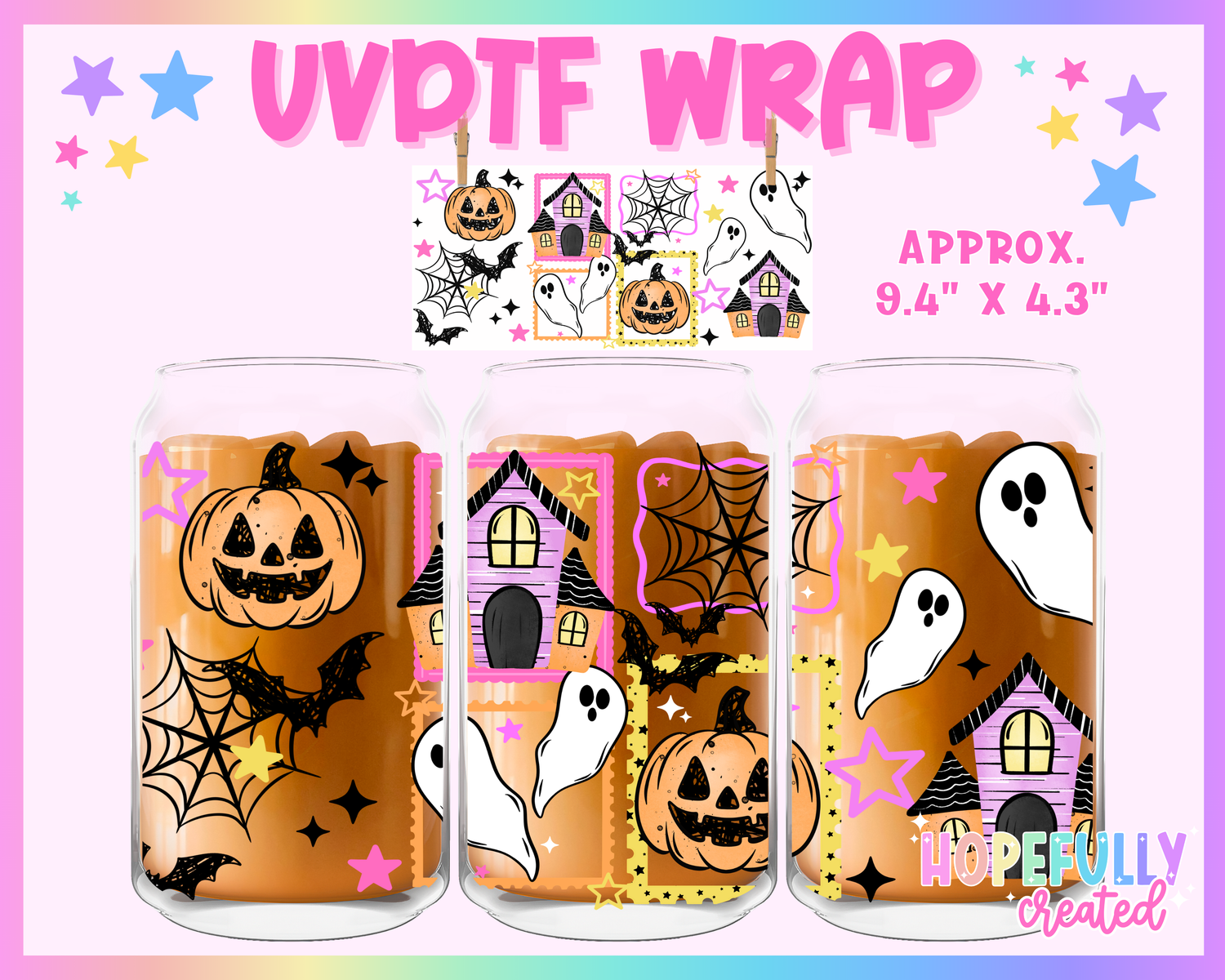 Haunted House UVDTF Glass Can Wrap