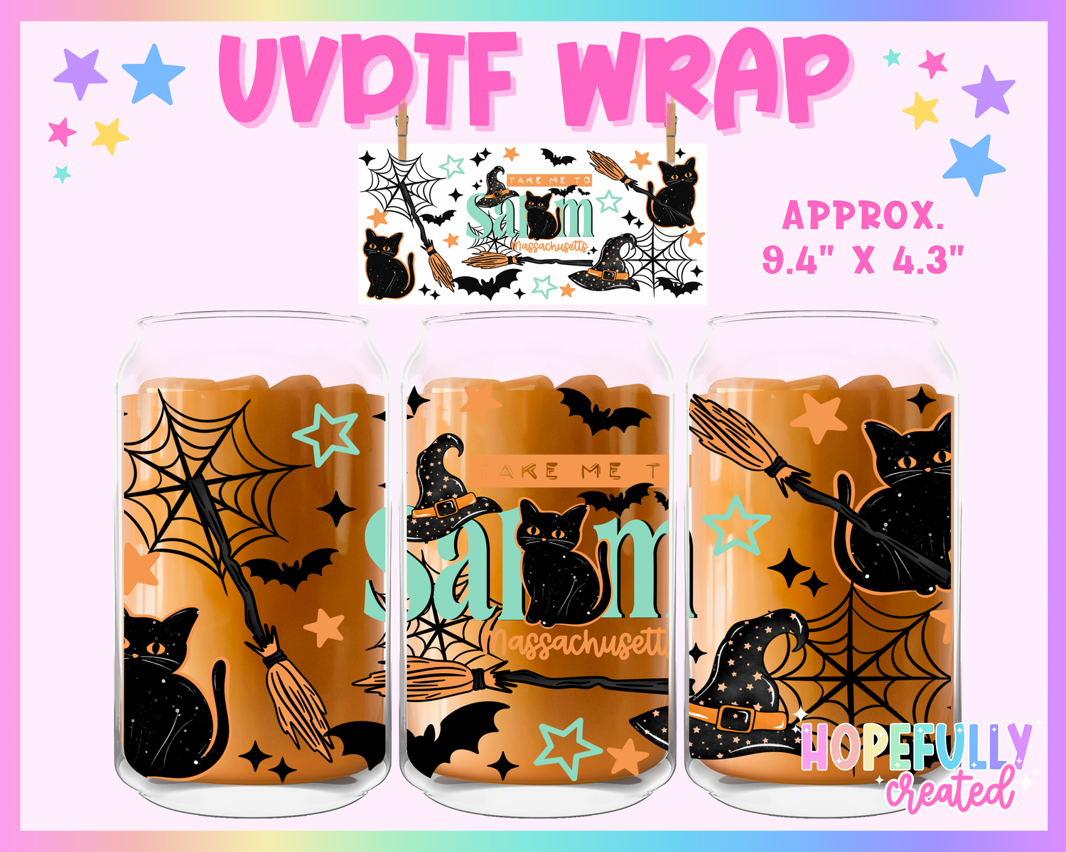 Salem UVDTF Glass Can Wrap