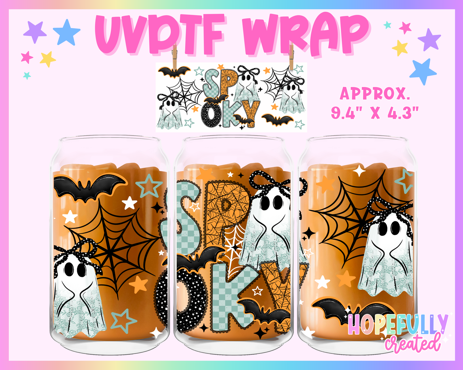 Spooky UVDTF Glass Can Wrap
