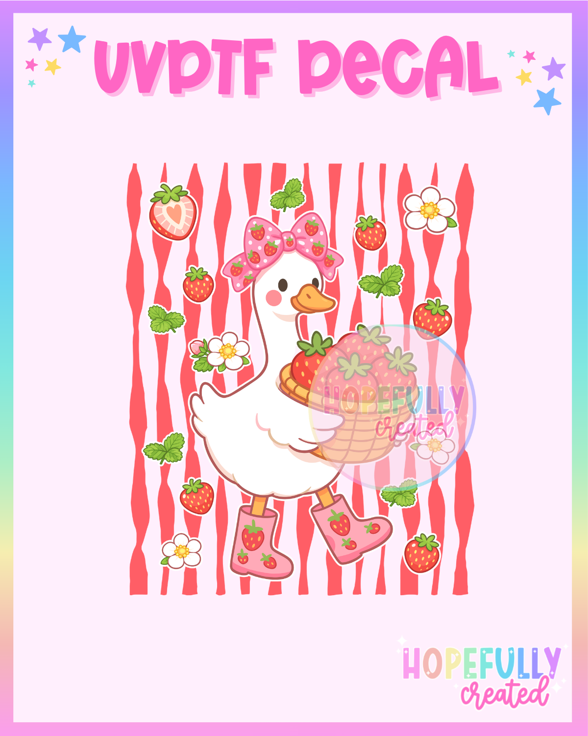 Strawberry Goose UVDTF Decal