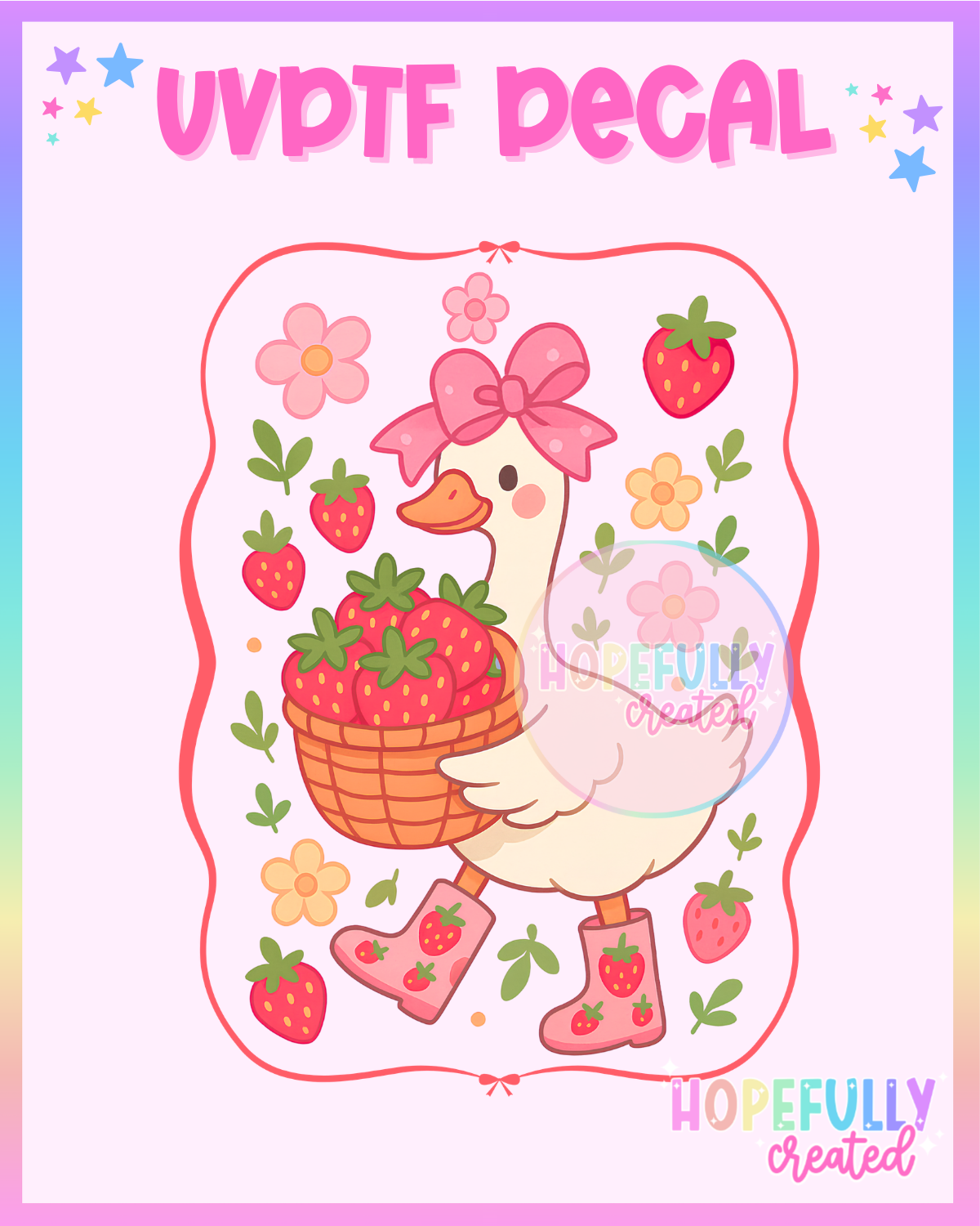 Strawberry Goose UVDTF Decal