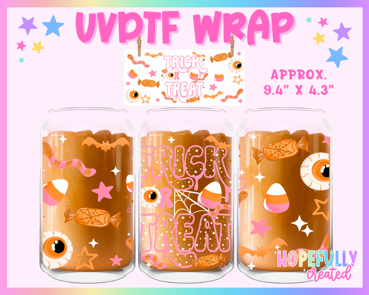 Trick or Treat UVDTF Glass Can Wrap