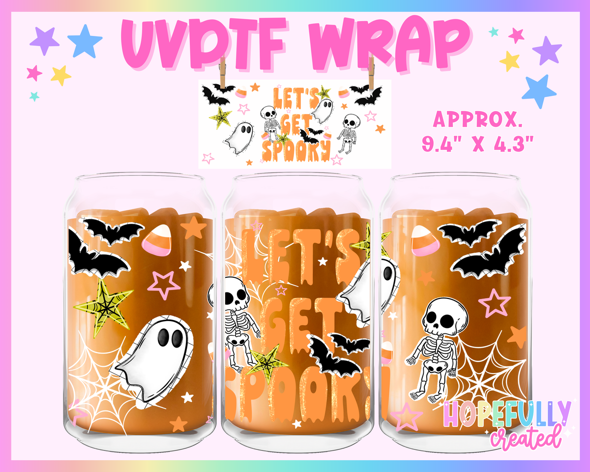 Let's get Spooky UVDTF Glass Can Wrap