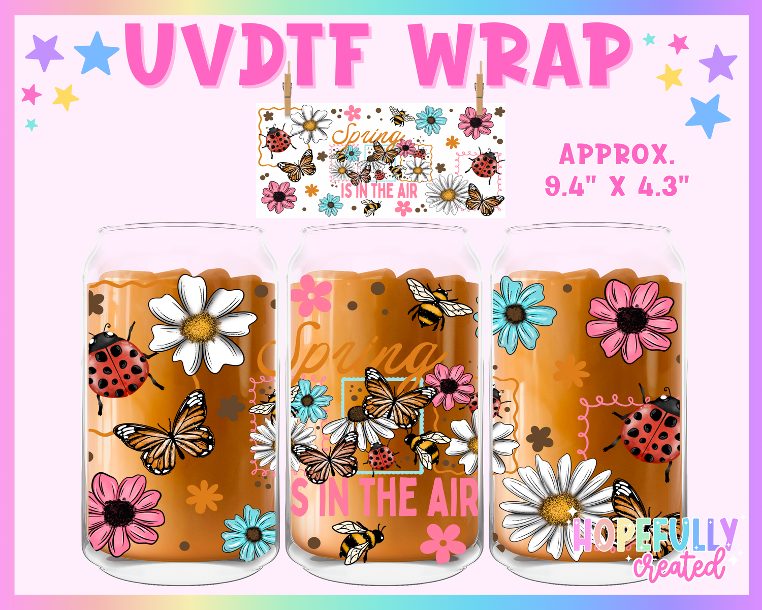Spring is in the Air UVDTF Glass Can Wrap