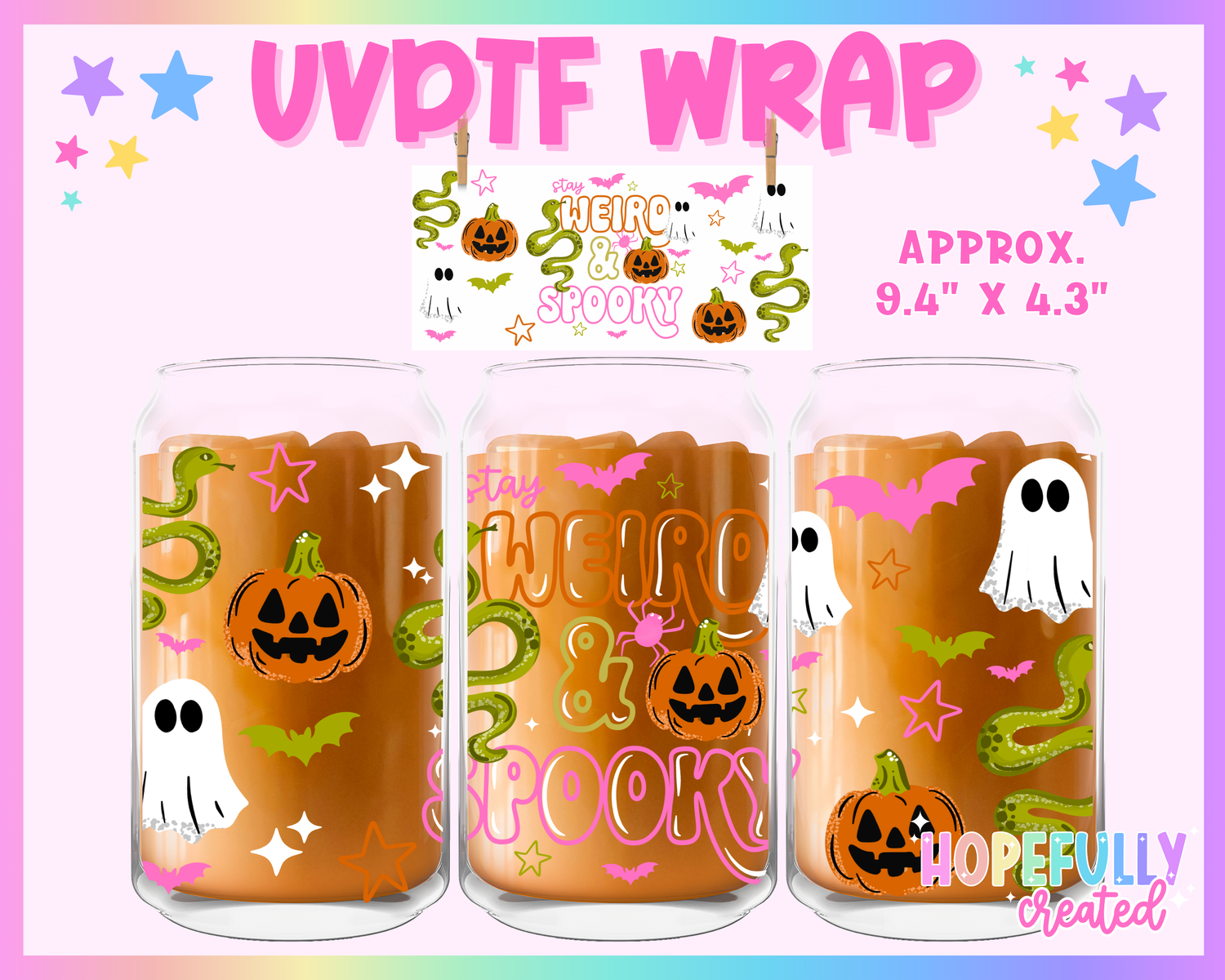 Weird & Spooky UVDTF Glass Can Wrap
