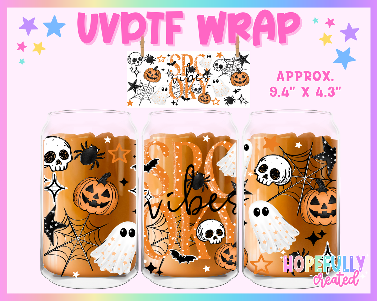 Spooky Vibes UVDTF Glass Can Wrap