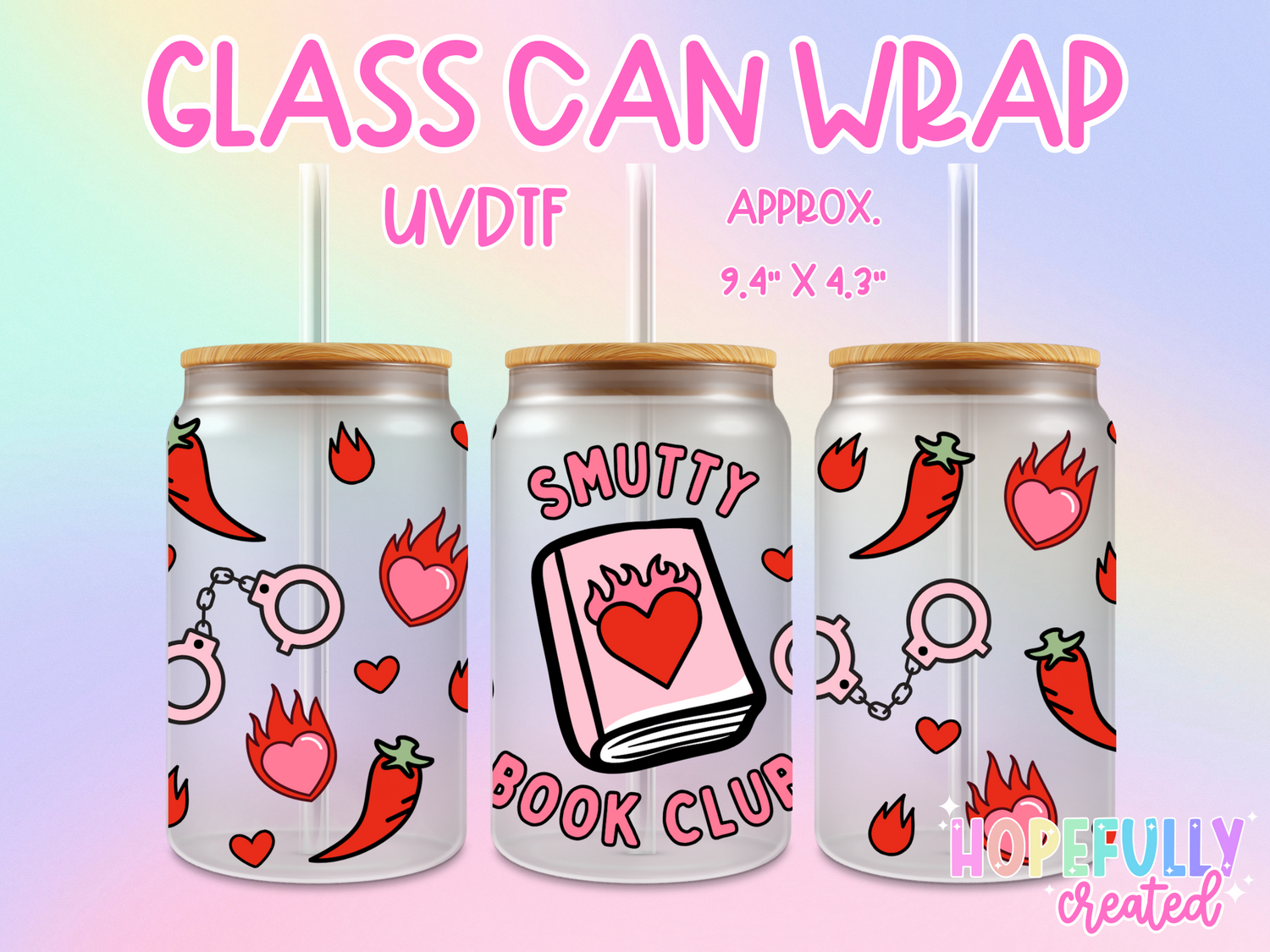 Smutty Book Club UVDTF Glass Can Wrap