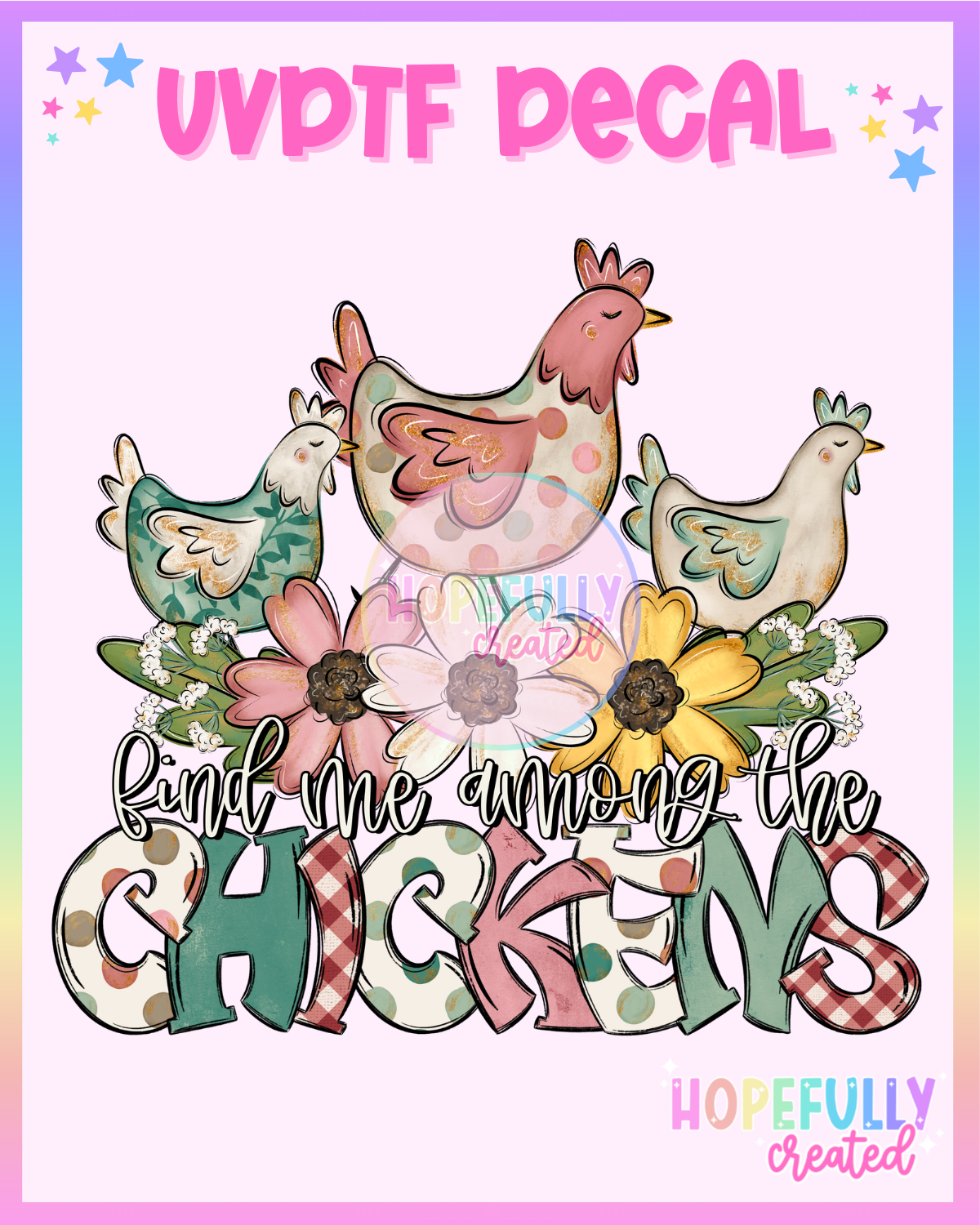 Chickens UVDTF Decal