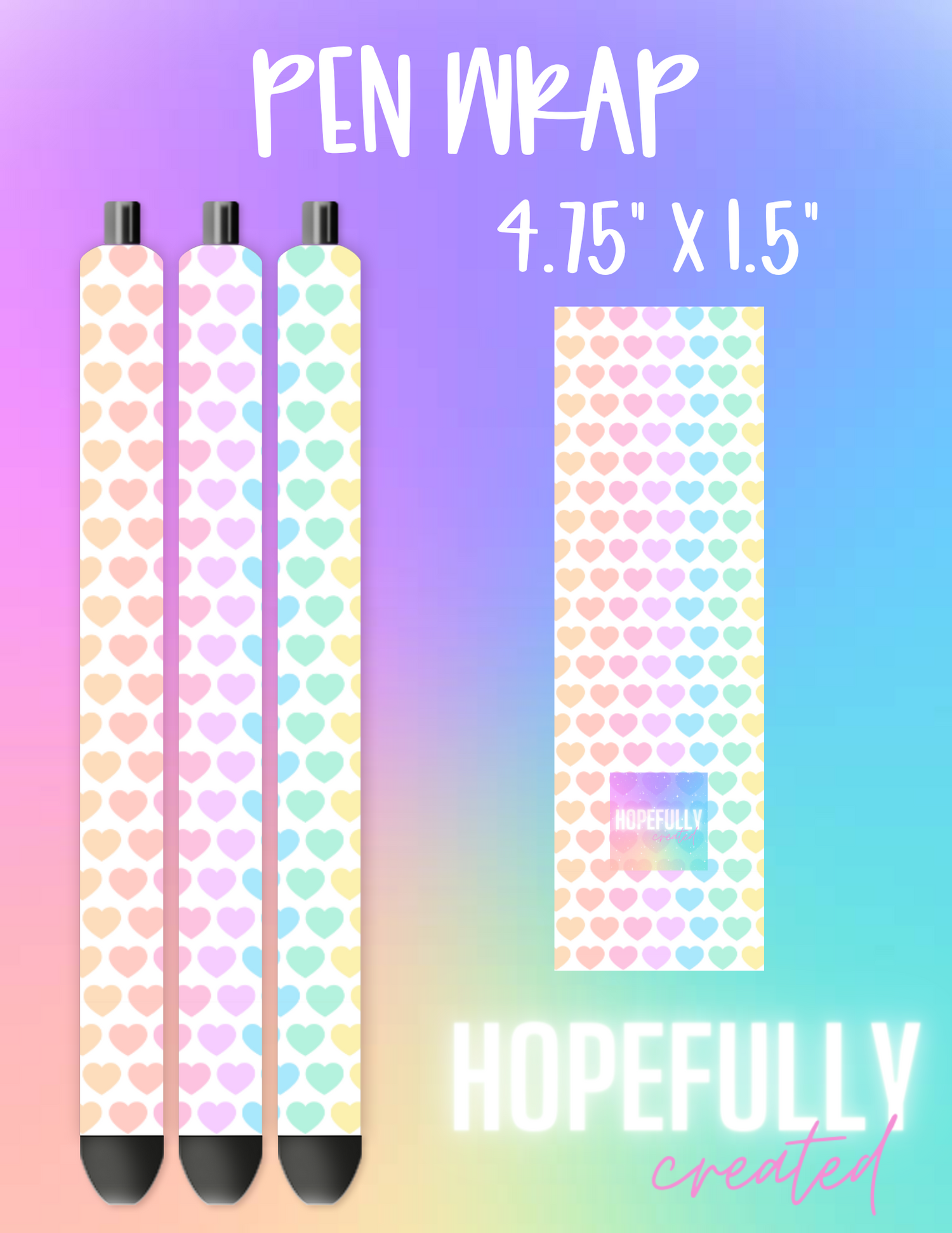 Pastel Hearts Pen Wrap-293