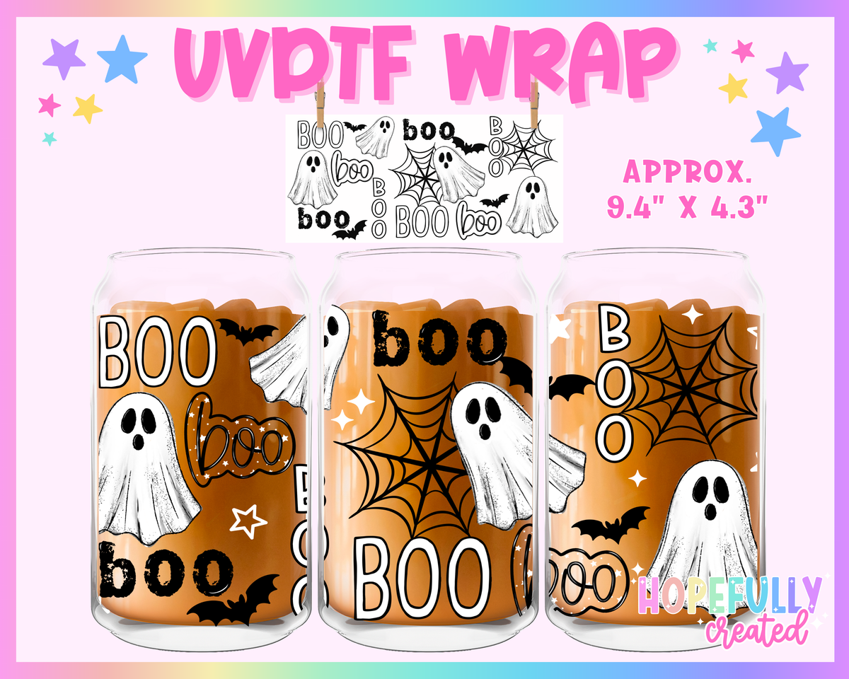 Boo UVDTF Glass Can Wrap