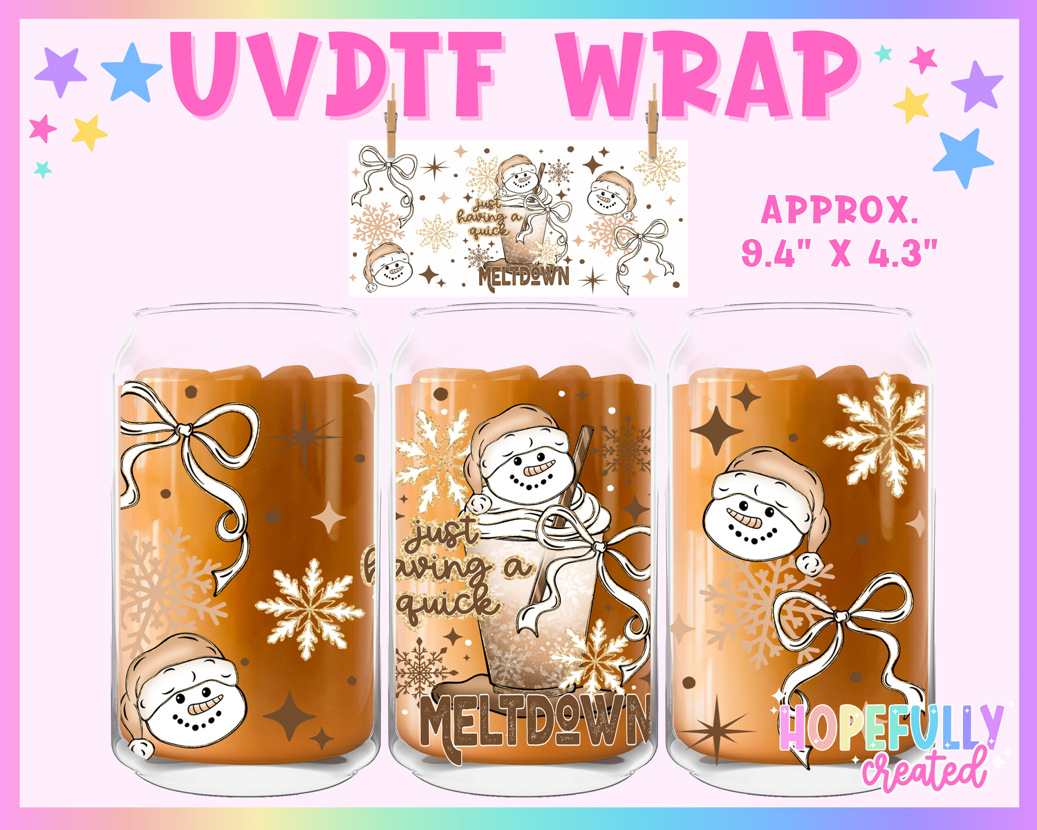 Quick Meltdown UVDTF Glass Can Wrap