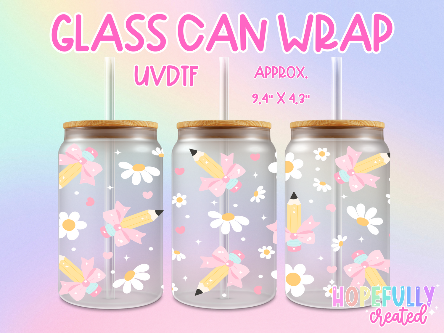 Pencil UVDTF Glass Can Wrap