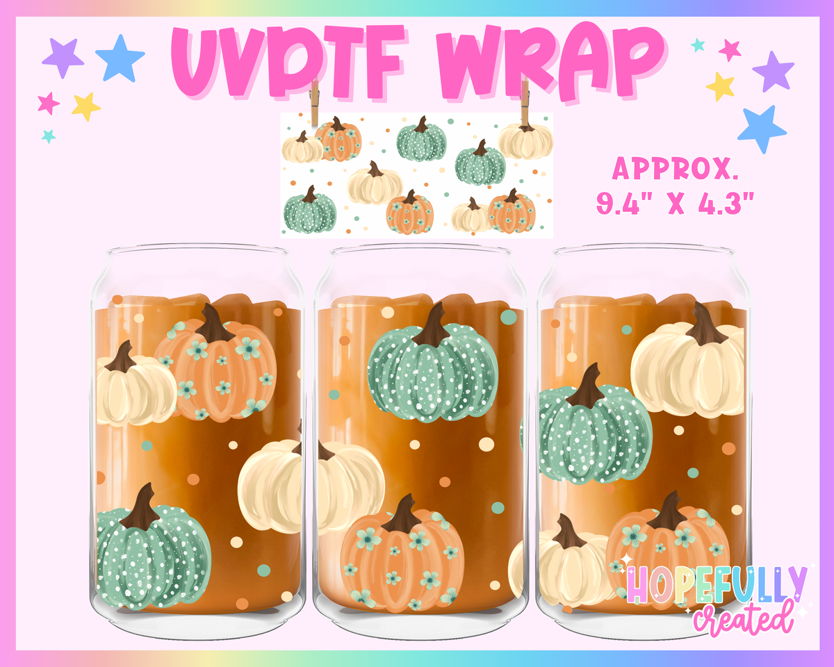 Pumpkins UVDTF Glass Can Wrap
