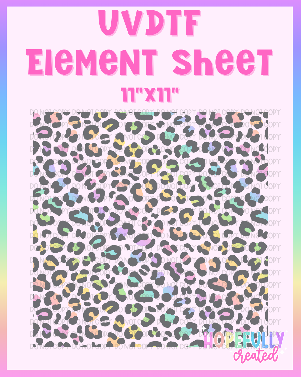 Pastel Leopard UVDTF Element Sheet